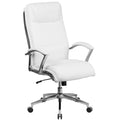 White LeatherSoft Executive Swivel Office Chair with Chrome Base and Arms C61173