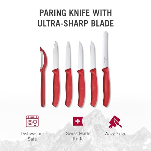 Red Set of 6 Swiss Classic Knife Set H3628
