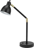 Adjustable Metal Desk Lamp with Power Outlet I98598