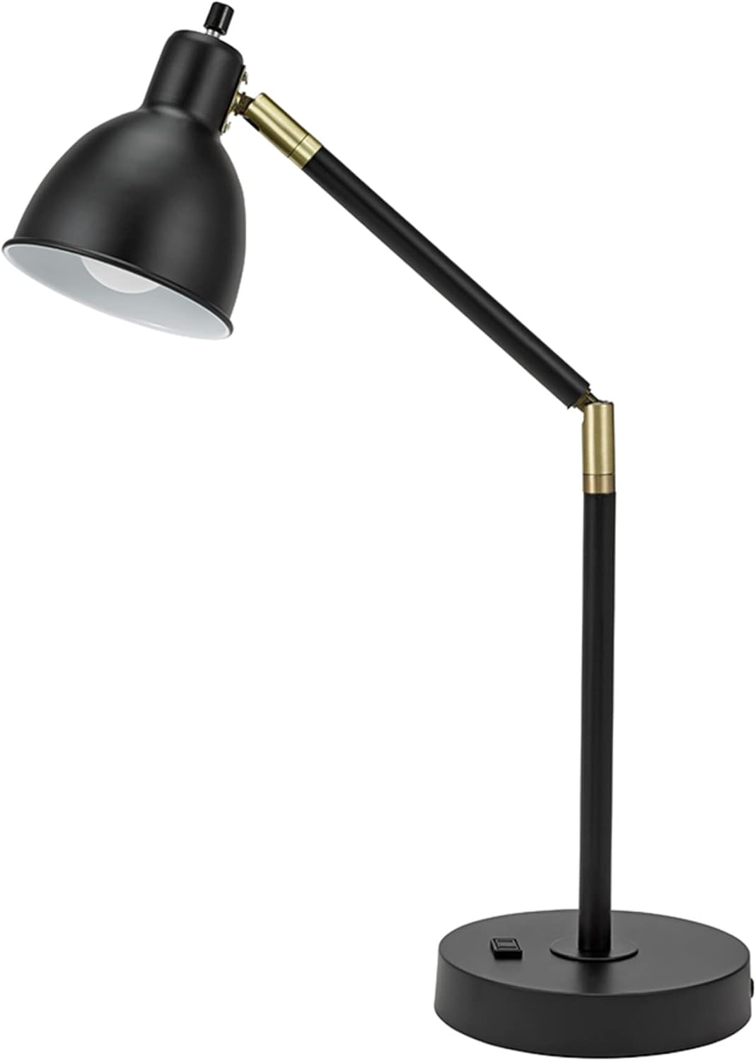 Adjustable Metal Desk Lamp with Power Outlet I98598