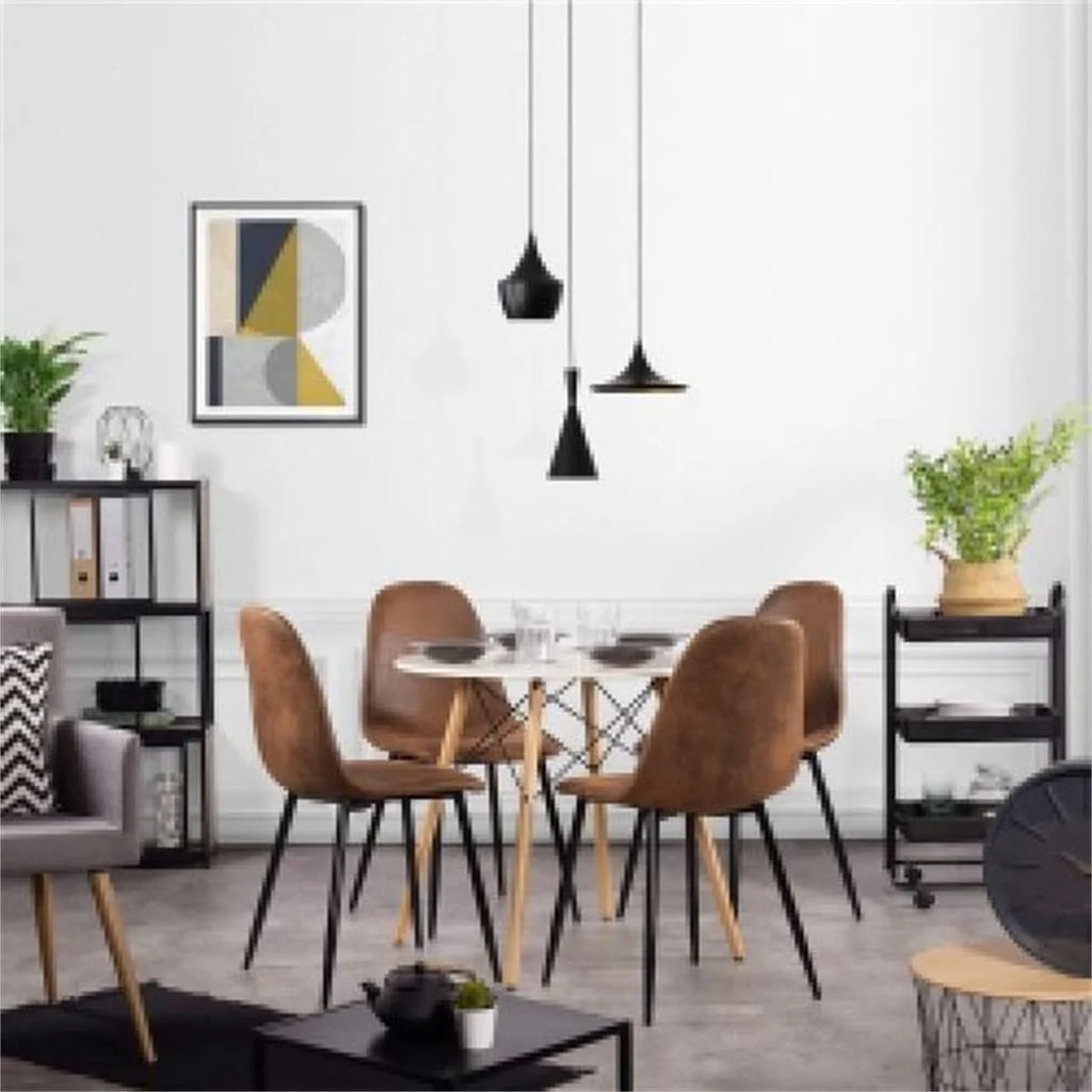 Set of 4 Yellow Velvet Dining Chairs with Metal Legs B93152
