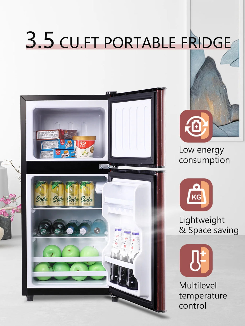 3.5 Cu.ft Mini Fridge with Freezer L2528