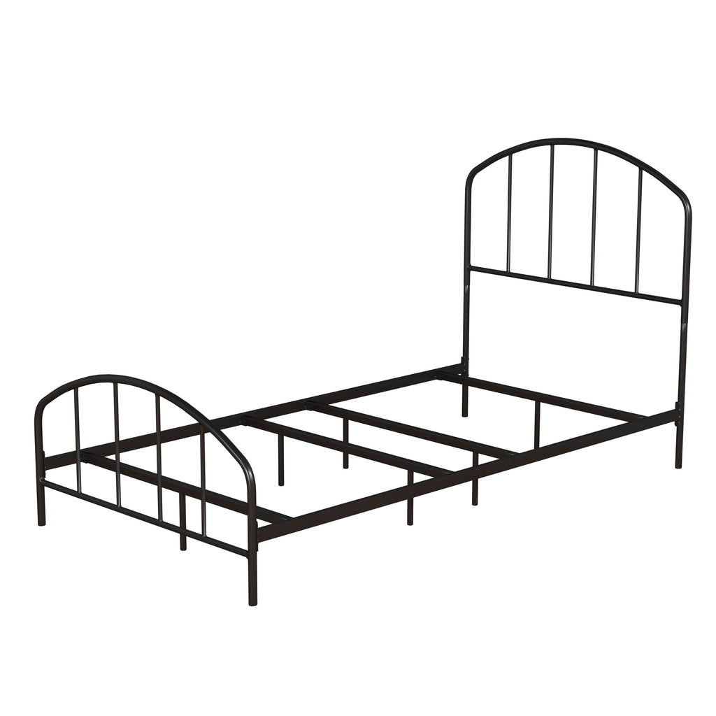 Black Metal Bed with Arched Spindle Design Queen J965