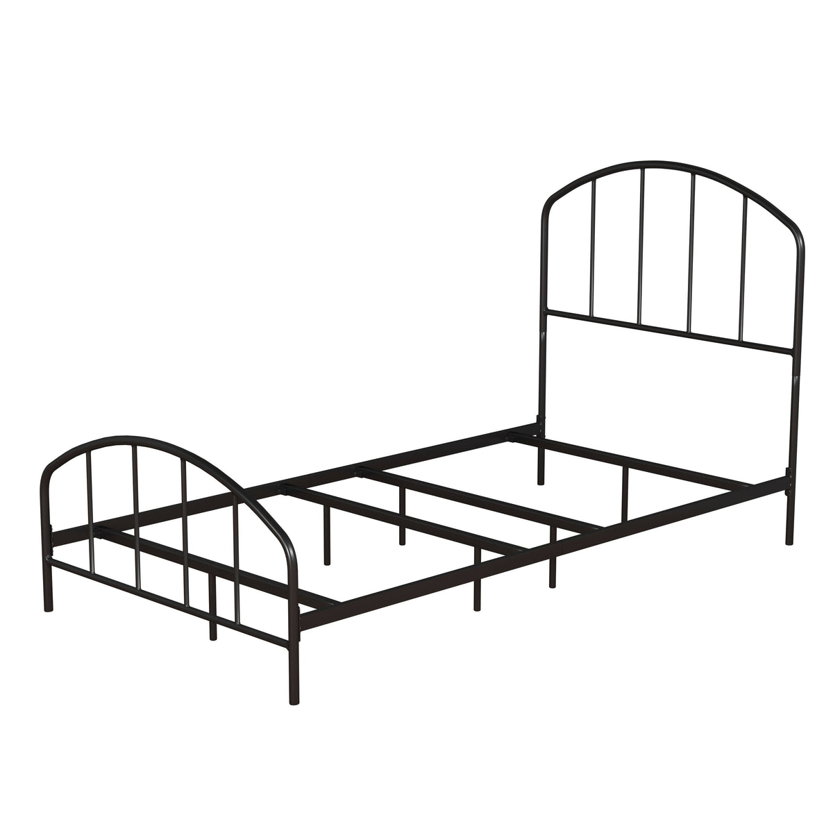 Black Metal Bed with Arched Spindle Design Queen J965