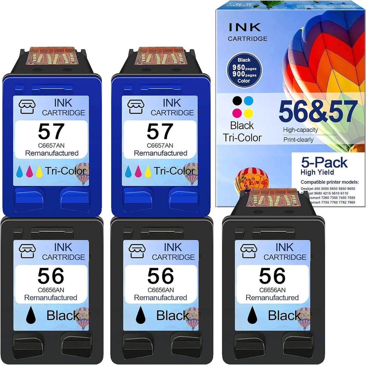Remanufactured Ink Cartridge Replacement 5-Pack Z1005