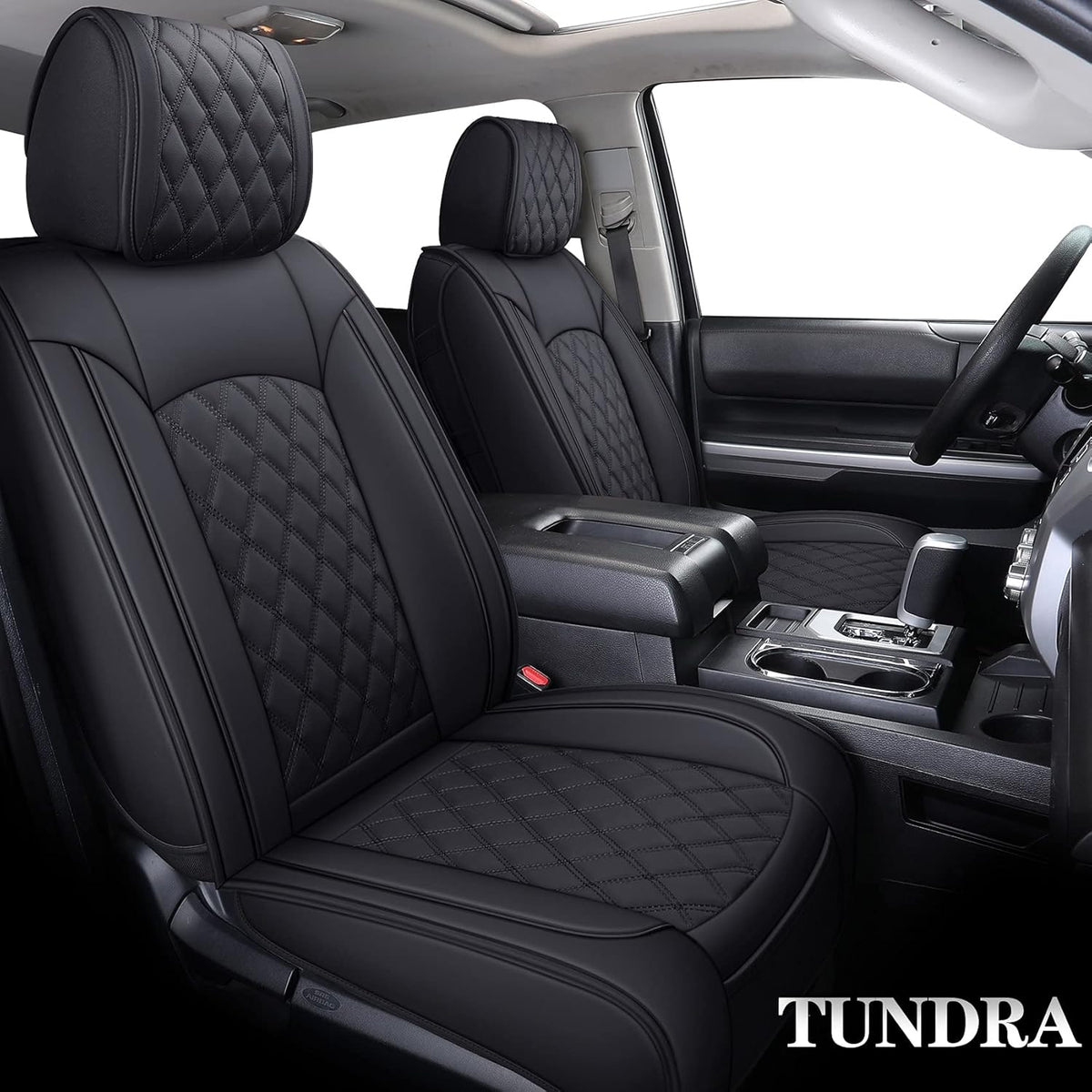 Waterproof Faux Leather Full Seat Covers 5 PCS Full Set Black-Red I581207