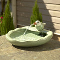Smart Solar Ceramic Green Bird Fountain Z8062