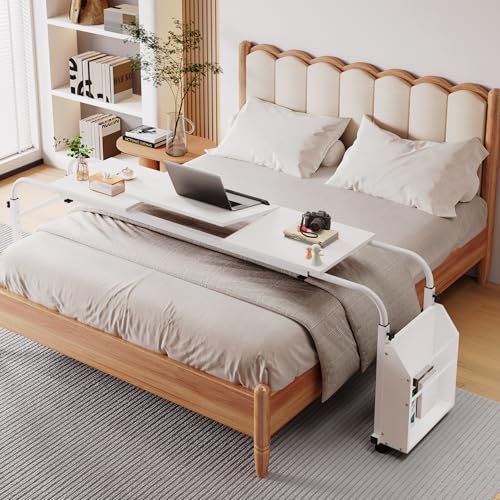 Brown Mobile Bed Desk with Wheels F2655