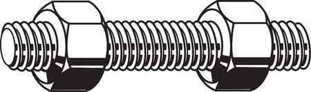 Threaded Stud, plain, 1-1/4-8X14-3/4, pk6 O992