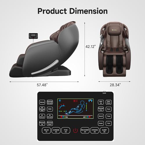 Brown Full Body Zero Gravity SL-Track Shiatsu Massage Recliner Chair D575277