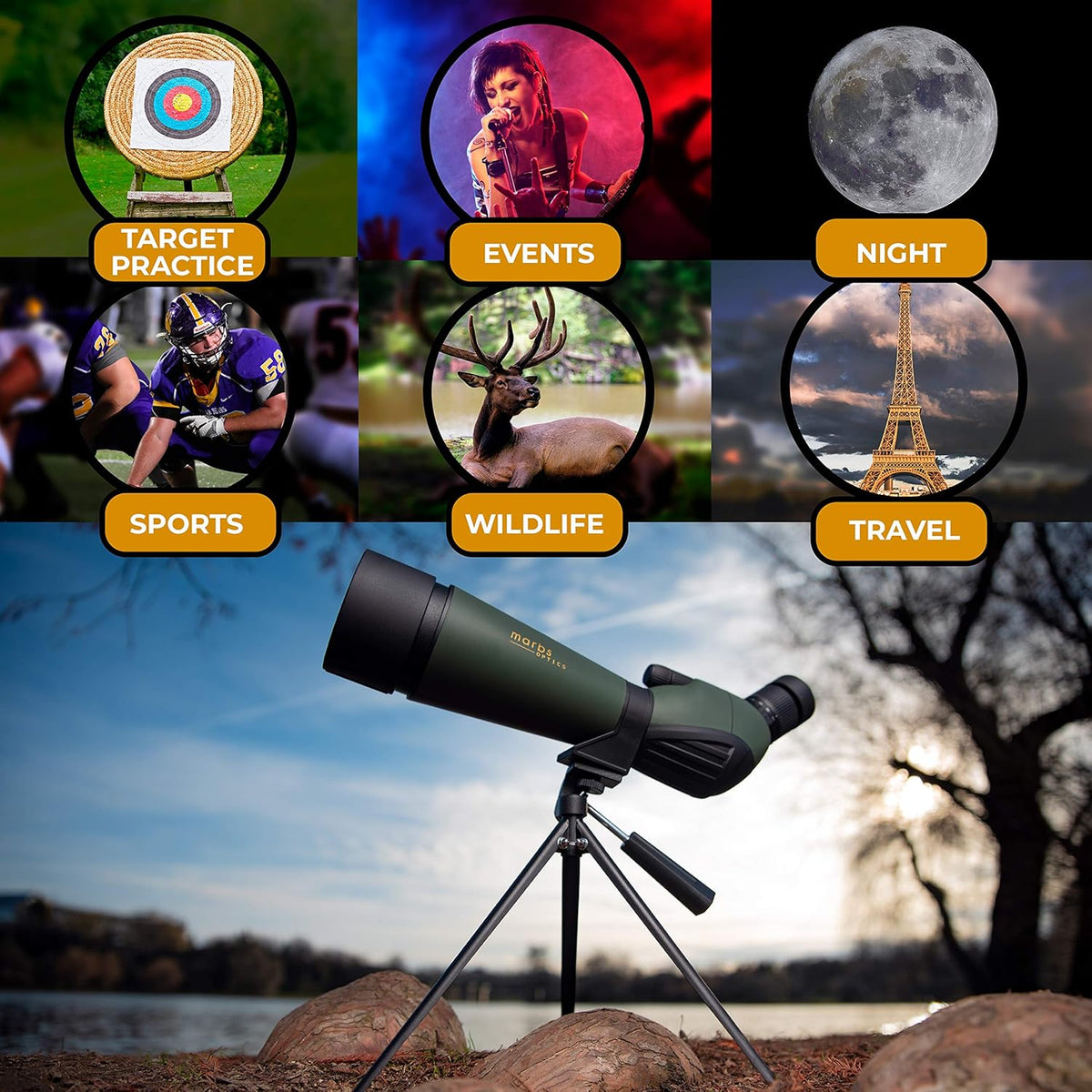 20-60x80 Spotting Scope with Tripod N345036