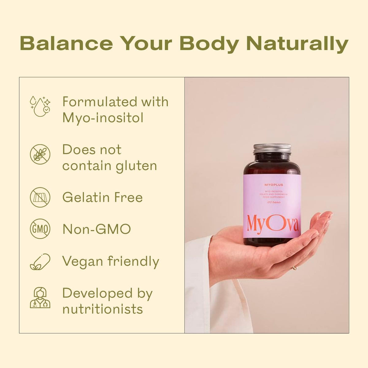 120 Vegan Tablets Myo Inositol Supplement G375432