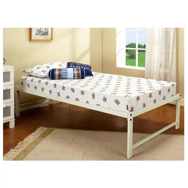 Hi Riser Bed with White Wood Posts and White Metal Frame S36331
