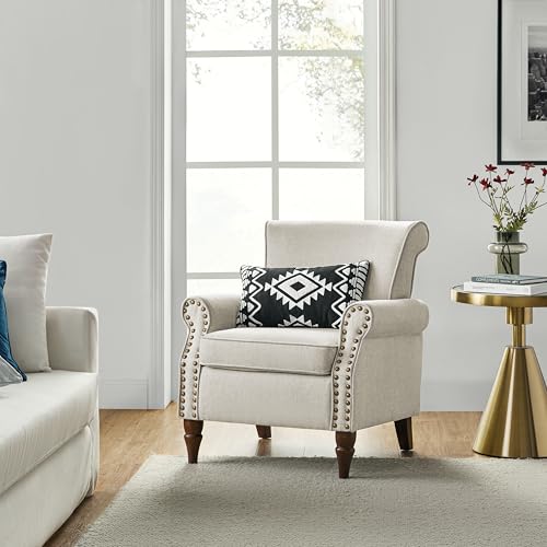 Accent Chairs Set of 2 with Wood Legs & Removable Cushion, RED V824
