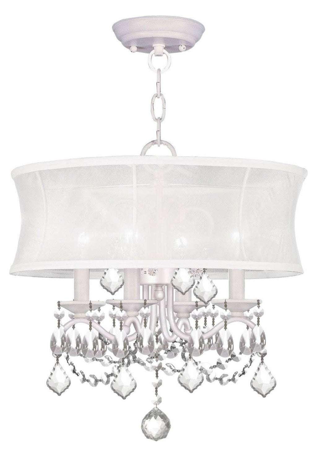 White 4 Light Convertible Chain Hang Ceiling Mount K7444