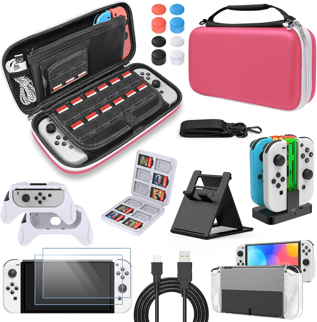 Switch OLED Case & Screen Protector Kit with Carrying Case H360216