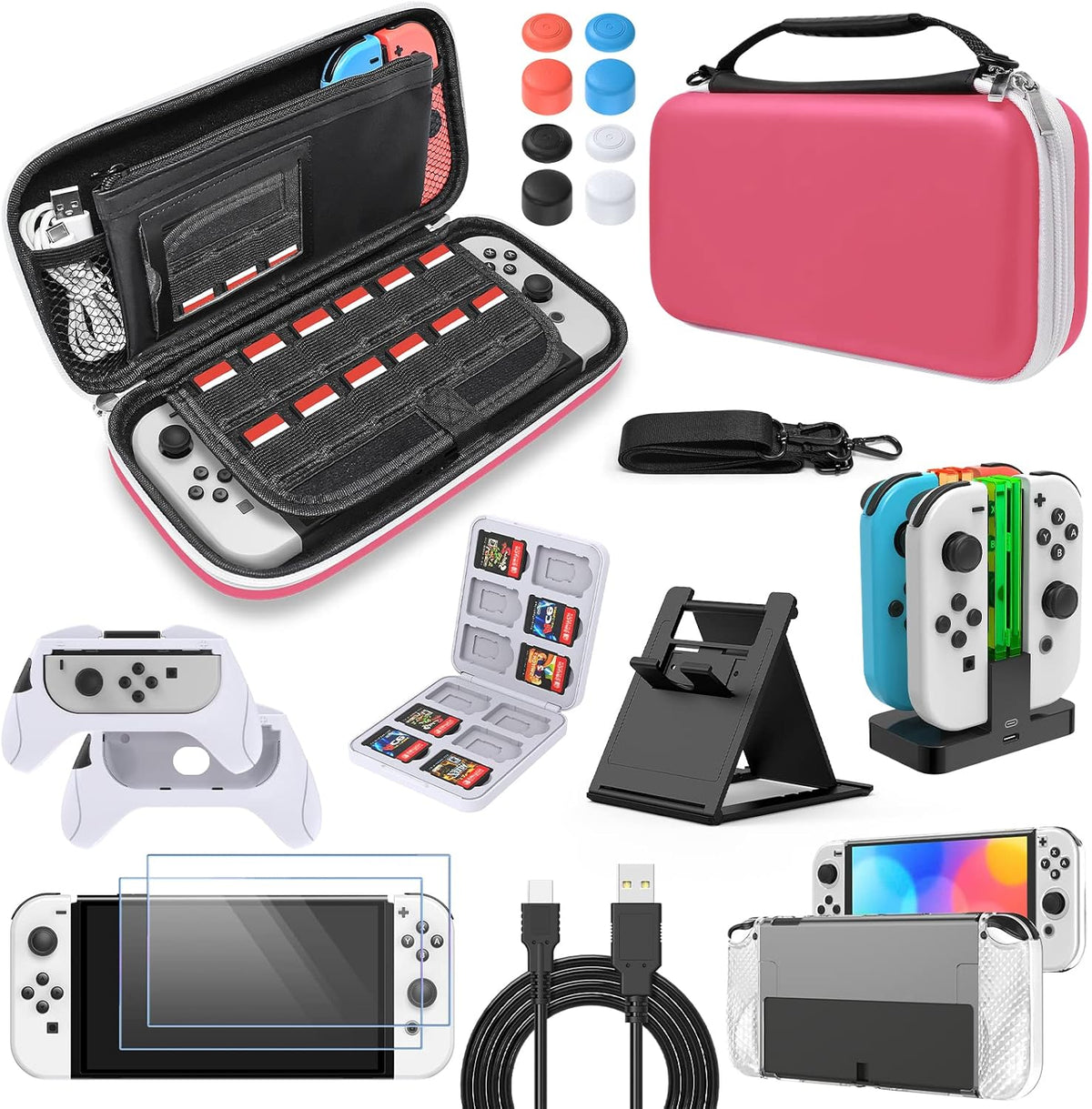 Switch OLED Case & Screen Protector Kit with Carrying Case H360216