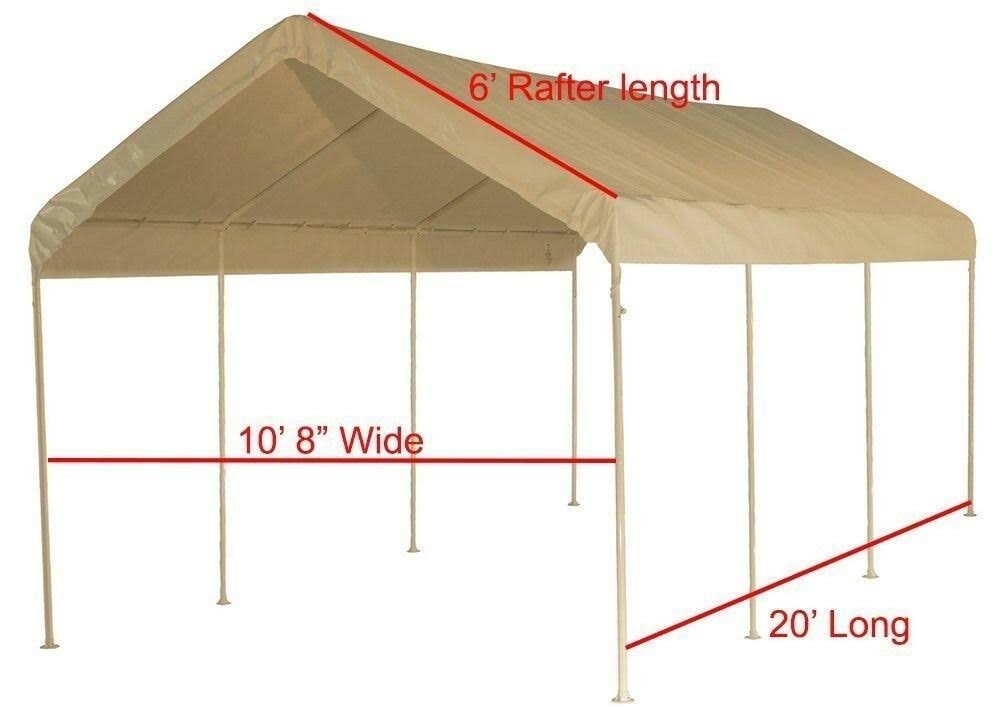 Beige 10x20 Canopy Top Cover with Valance B5885