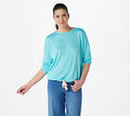 Cabana Blue Knit Drawstring Top U351544
