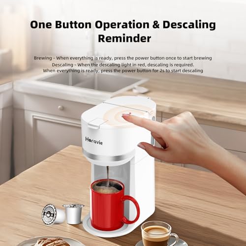 Black Single Serve Coffee Maker for K Cup and Ground Coffee, 6 to 12 oz. Brew Sizes G219