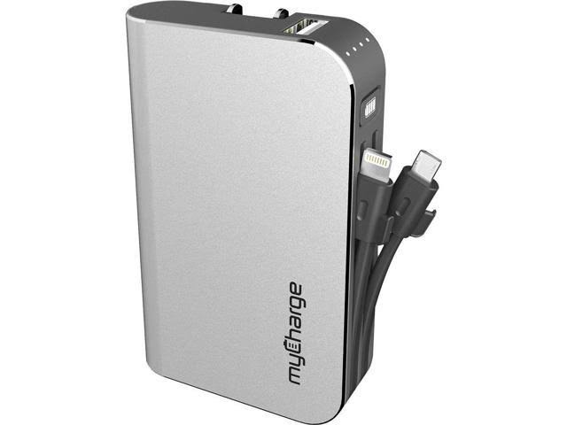 Portable Charger Power Bank 6700 mAh External Battery Pack Foldable Plug Built in Cables R9721