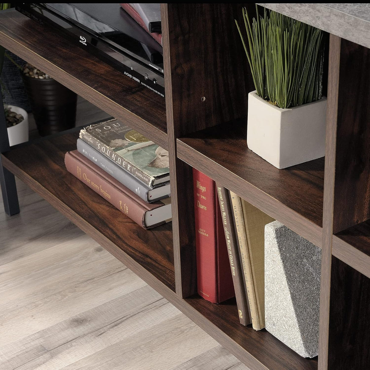 Credenza for TVs up to 60", Rich Walnut Finish P446