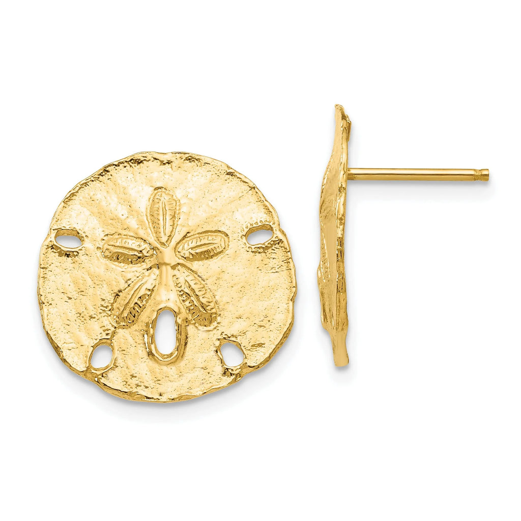 10K Yellow Gold Sanddollar Post Earrings X182