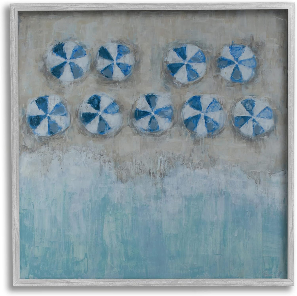 Grey Framed Wall Art, 24 x 24, Blue I373835