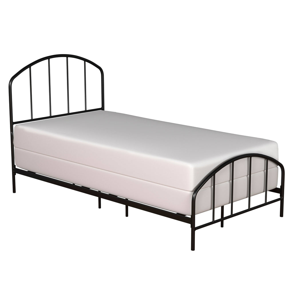 Black Metal Bed with Arched Spindle Design Queen J965