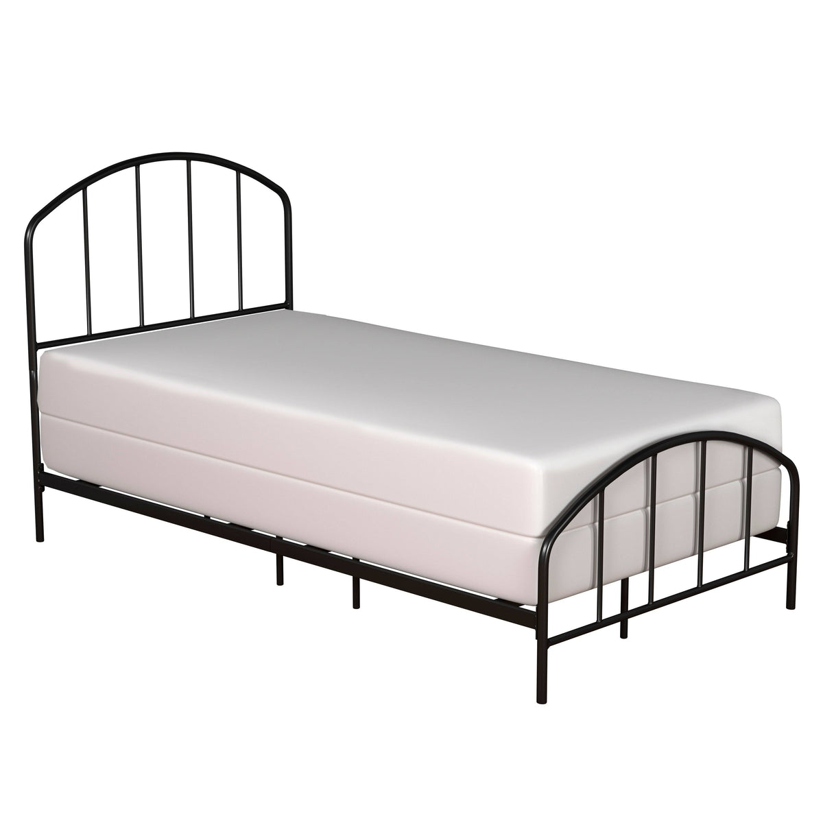 Black Metal Bed with Arched Spindle Design Queen J965