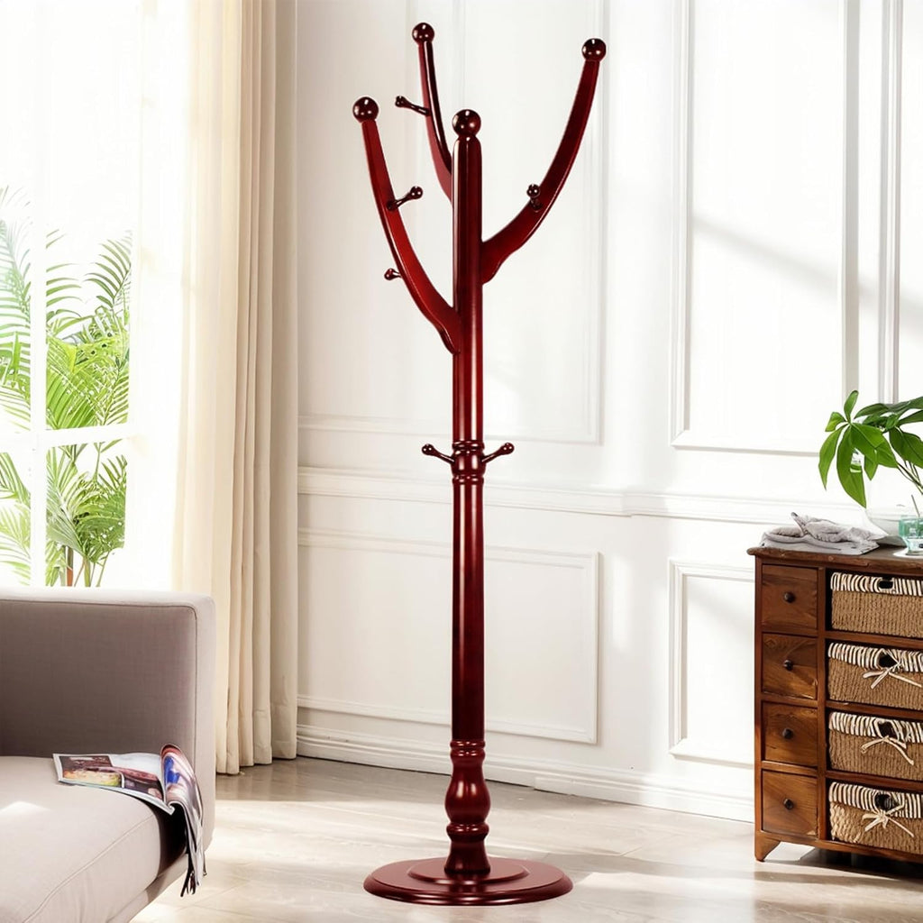 Freestanding Wood Coat Rack with 11 Hooks M370