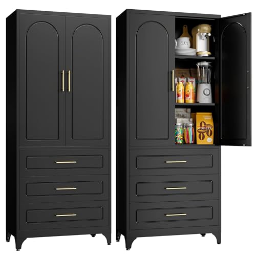 75" Tall White Metal Storage Cabinet with 4 Shelves I951