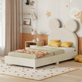 Twin Size Upholstered Bed Frame with Bear Ear Headboard E330