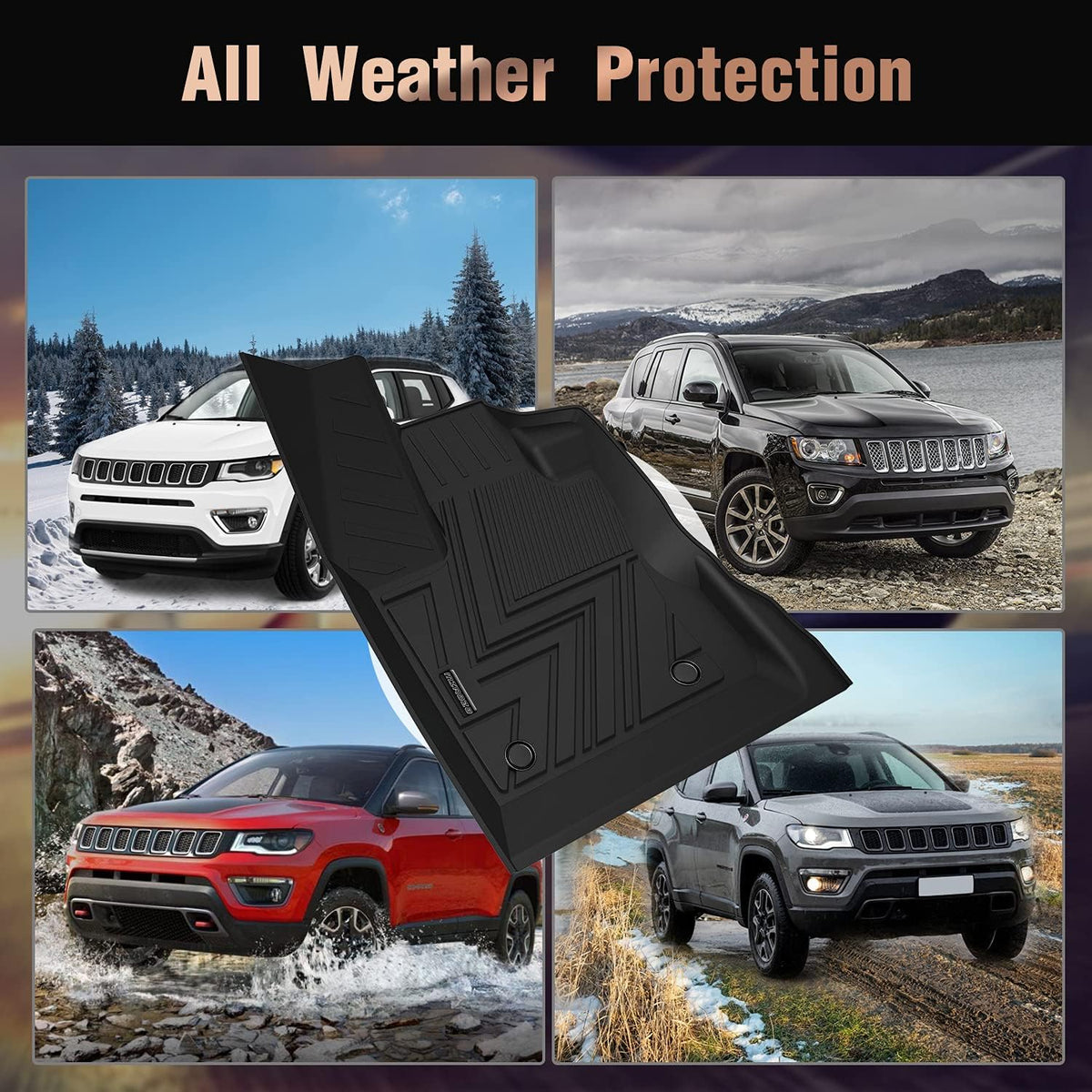Black TPE Car Floor Mats X7785