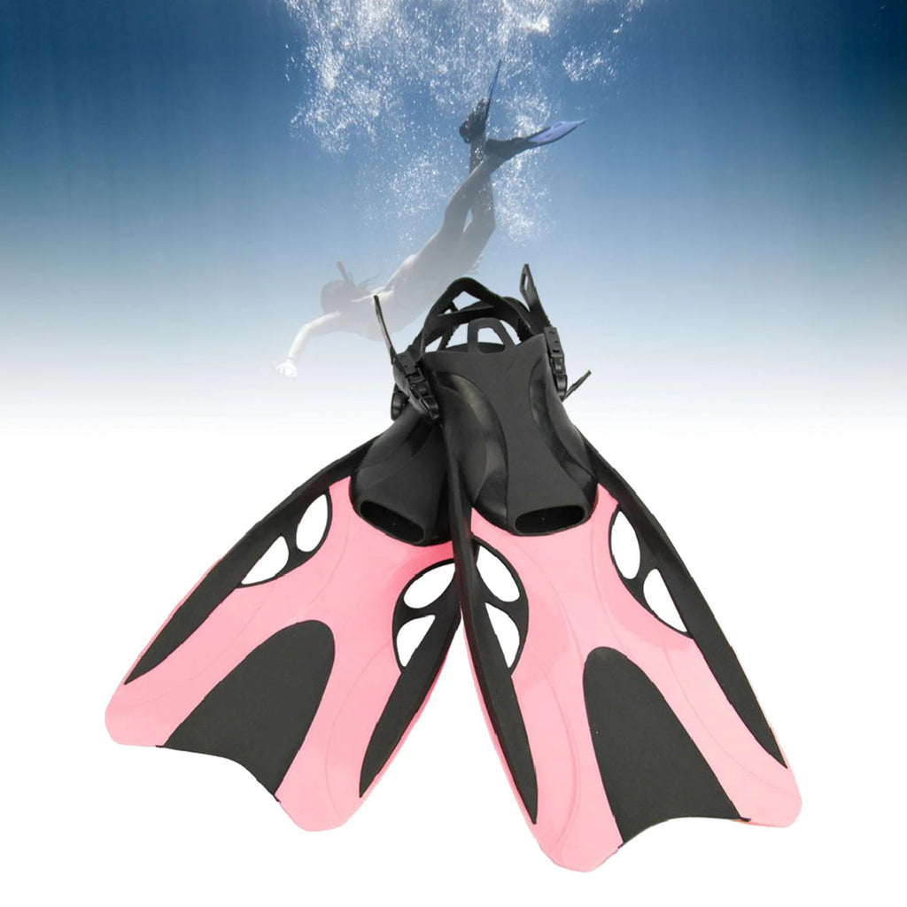Pink Silicone Open Heel Snorkel Fins Q319080