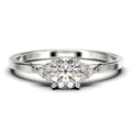 1.25 Carat Round Cut Moissanite Engagement Ring in 925 Sterling Silver With 18k White Gold Plating R539