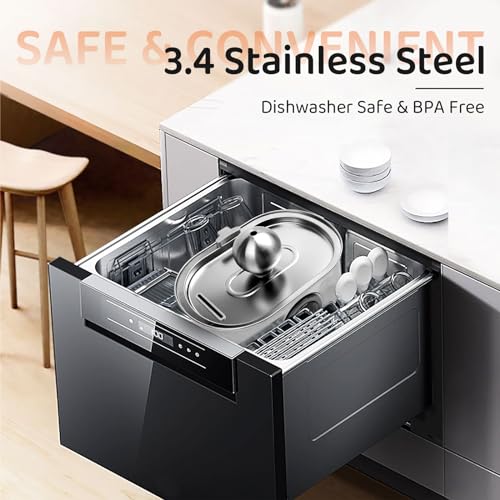 108oz/3.2L Stainless Steel Cat Water Fountain with Water Level Window Q886