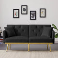 Pink Velvet Convertible Futon Sofa Bed J669