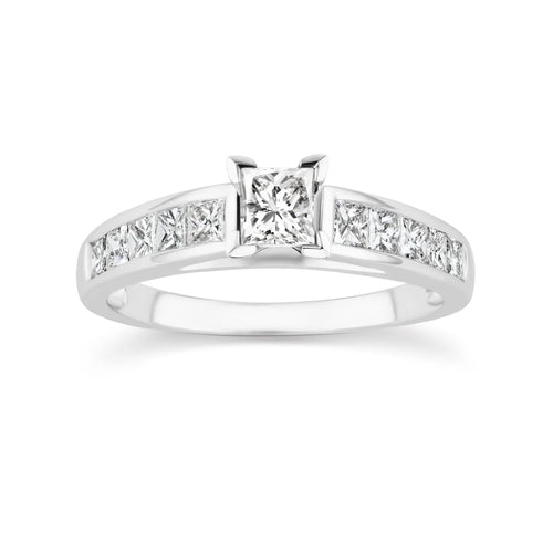14K White Gold 1.75ct TDW Princess-Cut Diamond Engagement Ring Set U23242