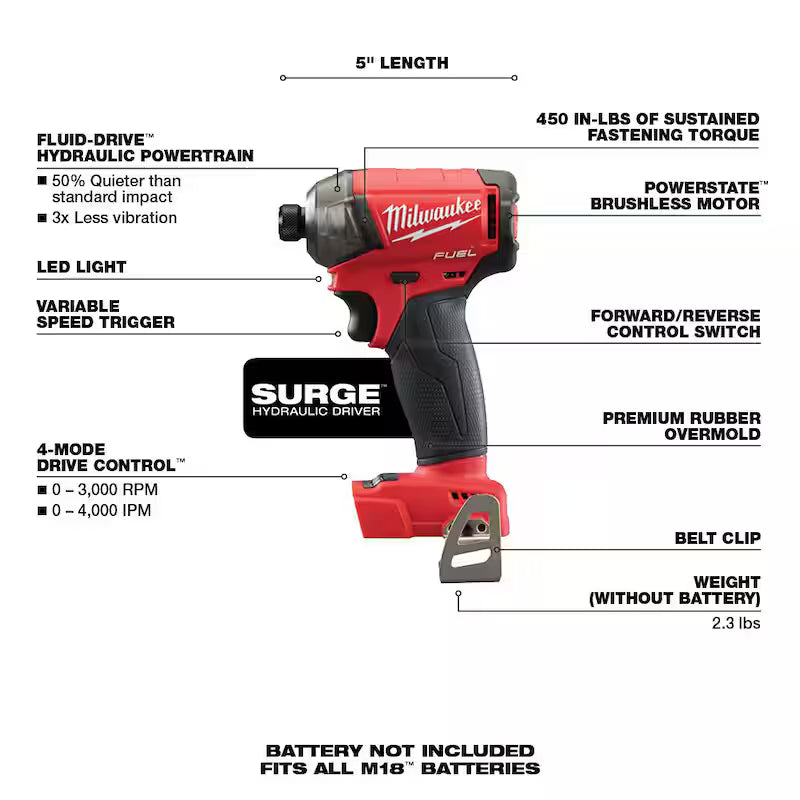 18V Lithium-Ion Brushless Cordless 1/4 in. Hex Impact Driver Z789