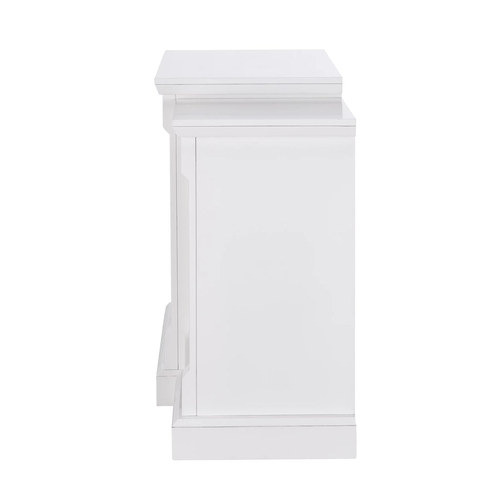 White Electric Fireplace with Bookcases C8345