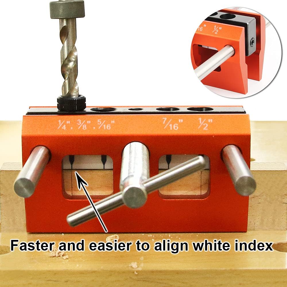 Self Centering Dowel Jig Kit Drilling Guide Bushings Set Wood Wide Capacity Doweling Jig Puncher Locator Joints Tool P870094