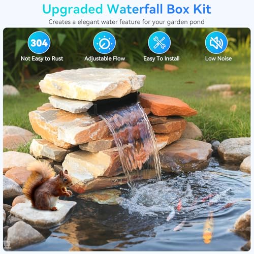 24 Inch Stainless Steel Pond Waterfall Spillway with 1200GPH Pump S430877