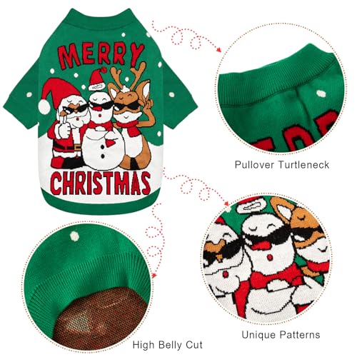 Dog Christmas Sweater Soft Warm Turtleneck Knitted Pet Clothes Z97126