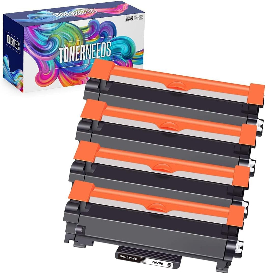 Compatible Brother TN760 Black Toner Cartridge 4 Pack C762
