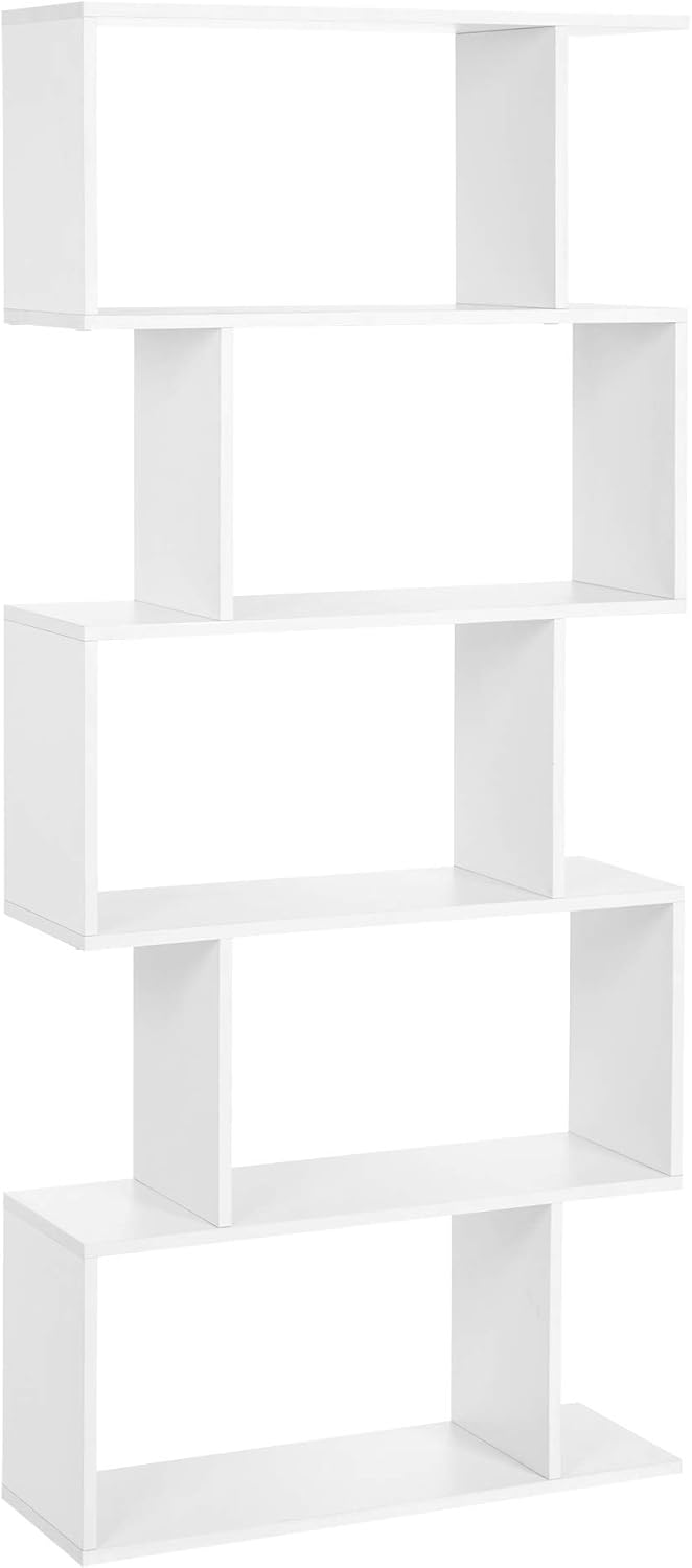Rustic Brown 5-Tier Freestanding Bookcase J7546