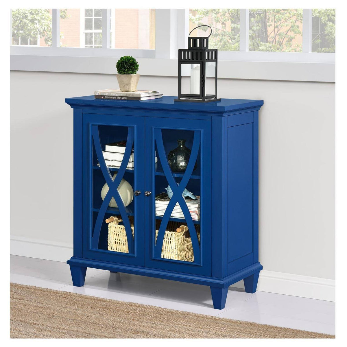 Blue Double Door Accent Cabinet K973