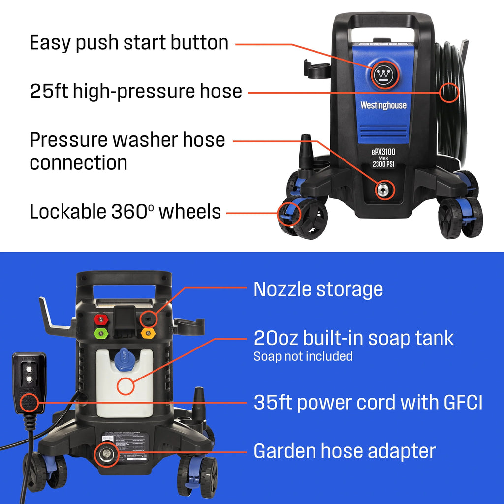 Electric Pressure Washer 2500-PSI 1.76-GPM 5 Nozzles S245