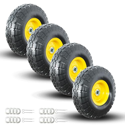 10" Flat Free Solid Tire and Wheel with 5/8" Bearings, 2 Pack R443012