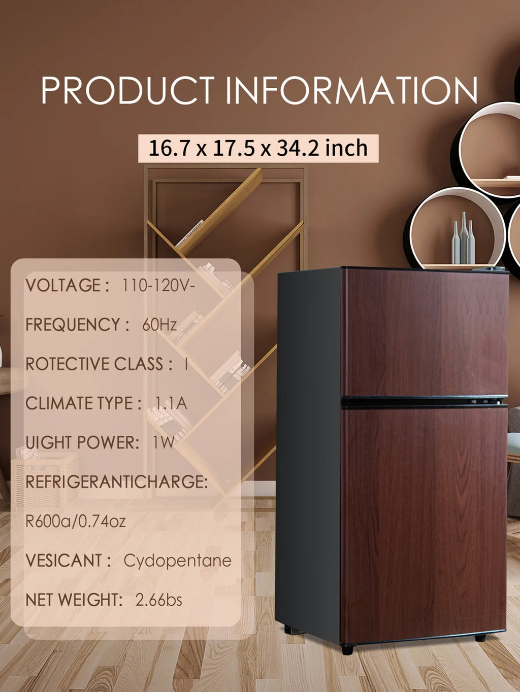 3.5 Cu.ft Mini Fridge with Freezer L2528